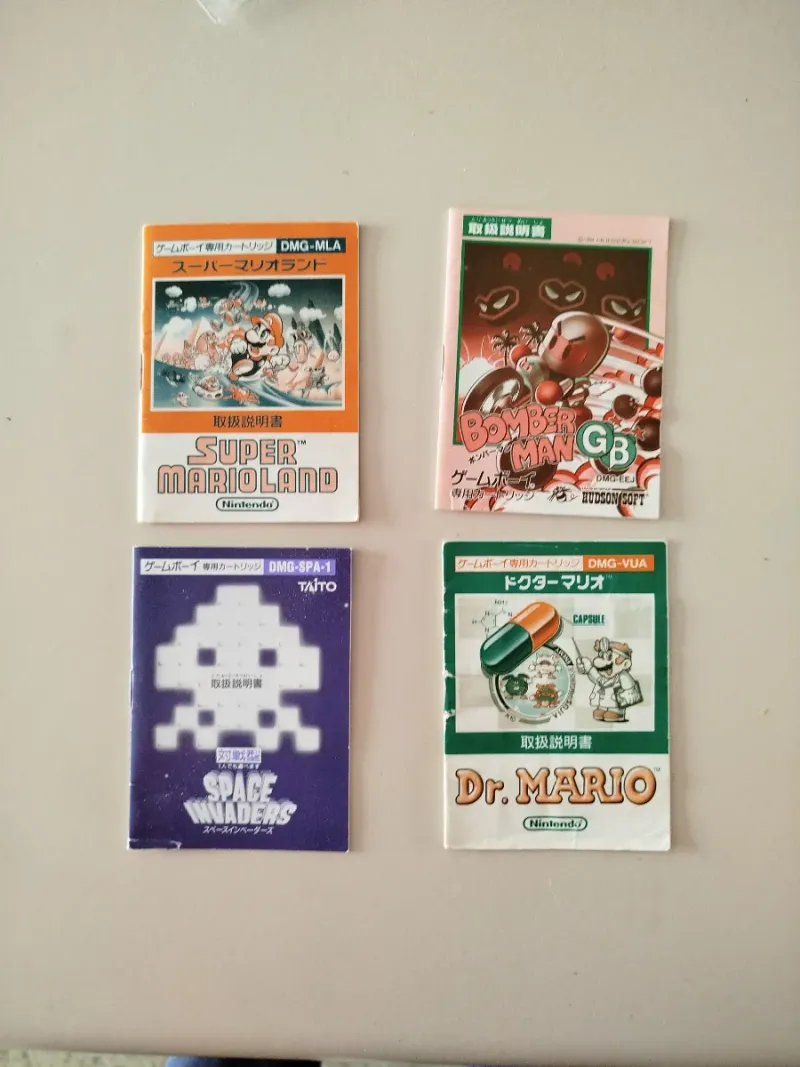 4 Manuales Juego Game Boy Japonés