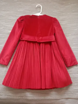 Vestido rojo terciopelo niña
