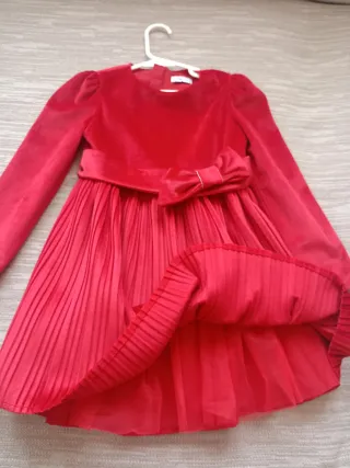 Vestido rojo terciopelo niña