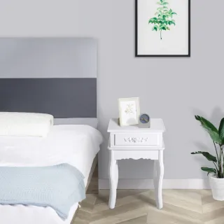 Mesita de Noche Blanca 1 Cajón