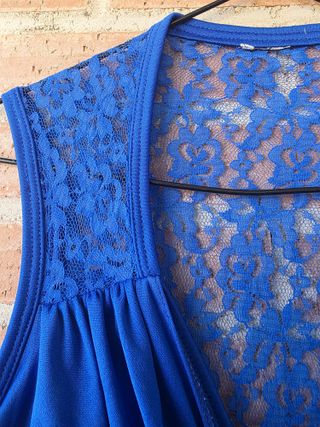 Vestido azul largo elegante