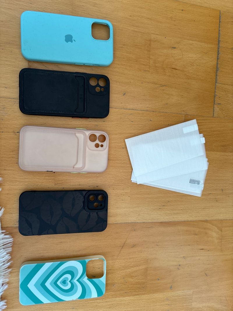 Pack 5 Fundas iPhone 12 + Protectores Pantalla