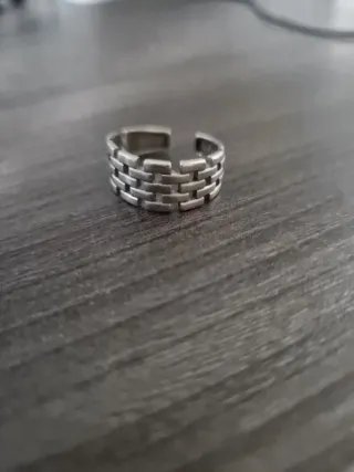 Anillo Plata Ajustable Diseño Trenzado