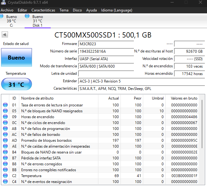 Disco SSD Crucial 500GB SATA afbeelding 2