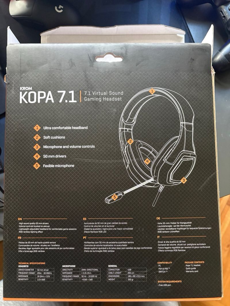Auriculares Krom para PC y PlayStation afbeelding 4
