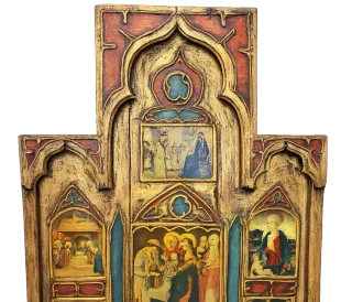 Retablo religioso madera dorado