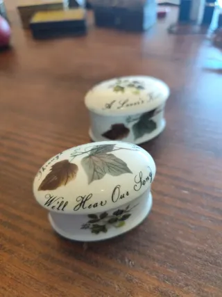 2 Cajitas Royal Adderley de porcelana inglesa