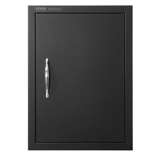 Puerta de Acceso BBQ, Puerta de Cocina Exterior Individual de 415x570 mm, Puerta de Montaje Flush de Placa Fría, Puerta Vertical de Pared con Mango, para Isla BBQ, Estación de Asado, Gabinete Exterior