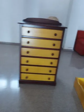 Cama nido madera con 2 colchones y cómoda