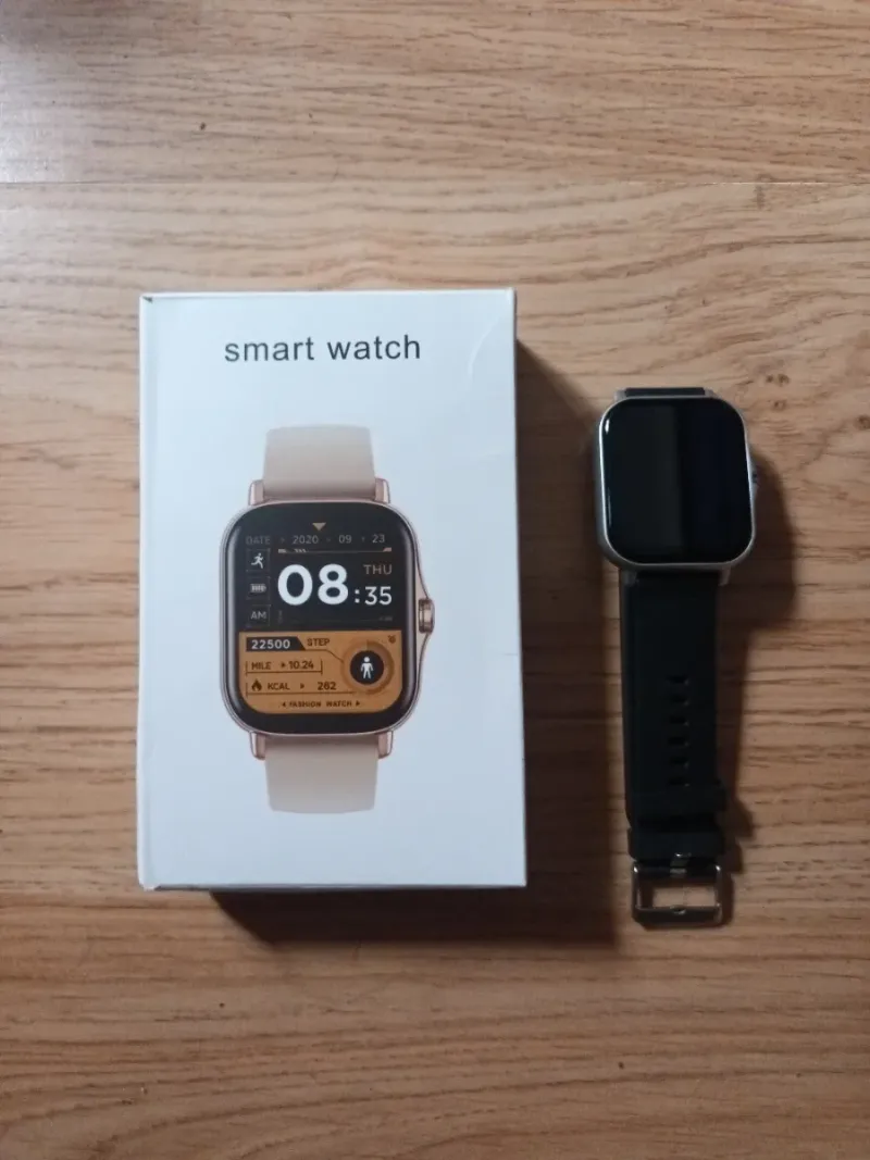 Smartwatch HryFine Negro y plateado