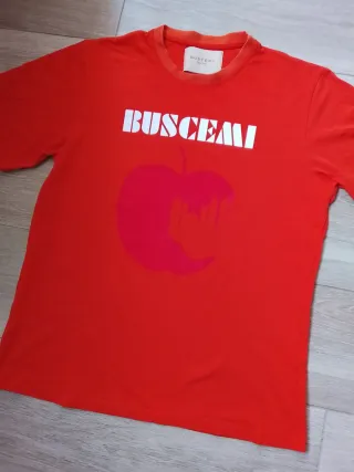 Maglietta Buscemi rossa con stampa mela tgXL