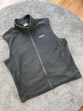 Chaleco Polar Columbia Gris Cremallera Completa