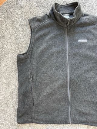 Chaleco Polar Columbia Gris Cremallera Completa