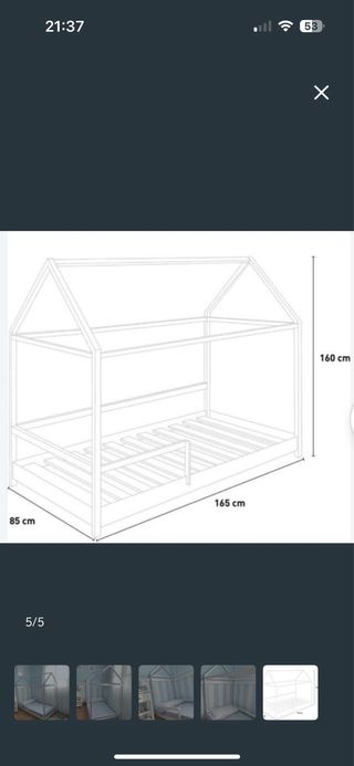 Cama infantil tipo casita