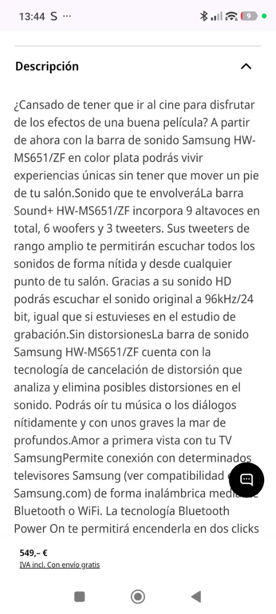 Barra de Sonido Samsung HW-MS651/ZF afbeelding 2