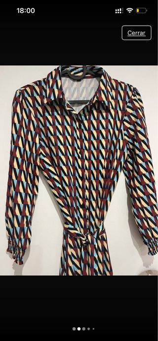 Vestido largo camisero estampado