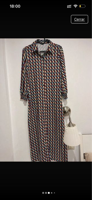 Vestido largo camisero estampado