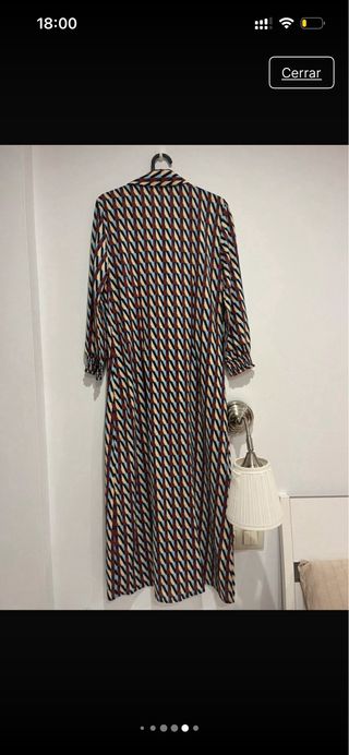 Vestido largo camisero estampado