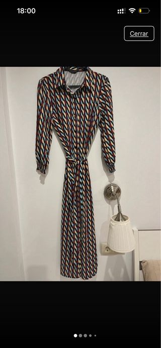 Vestido largo camisero estampado