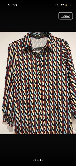 Vestido largo camisero estampado