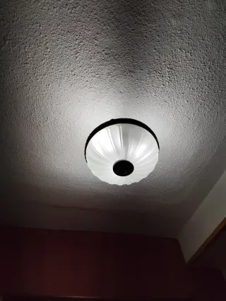 Lámpara de techo cristal y metal dorada