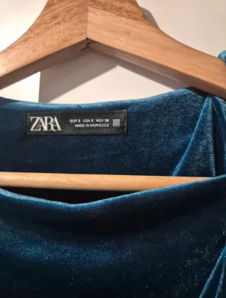 Vestido Zara Terciopelo Azul