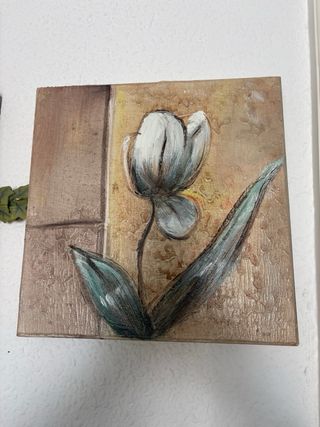 Conjunto 3 cuadros decorativos flores