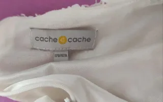 Vestido largo encaje blanco y azul