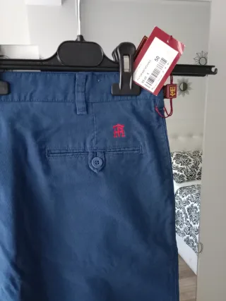 Pantalón de vestir azul hombre