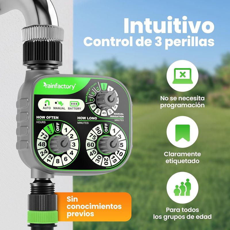 Programador de riego Rainfactory 3 mandos afbeelding 2
