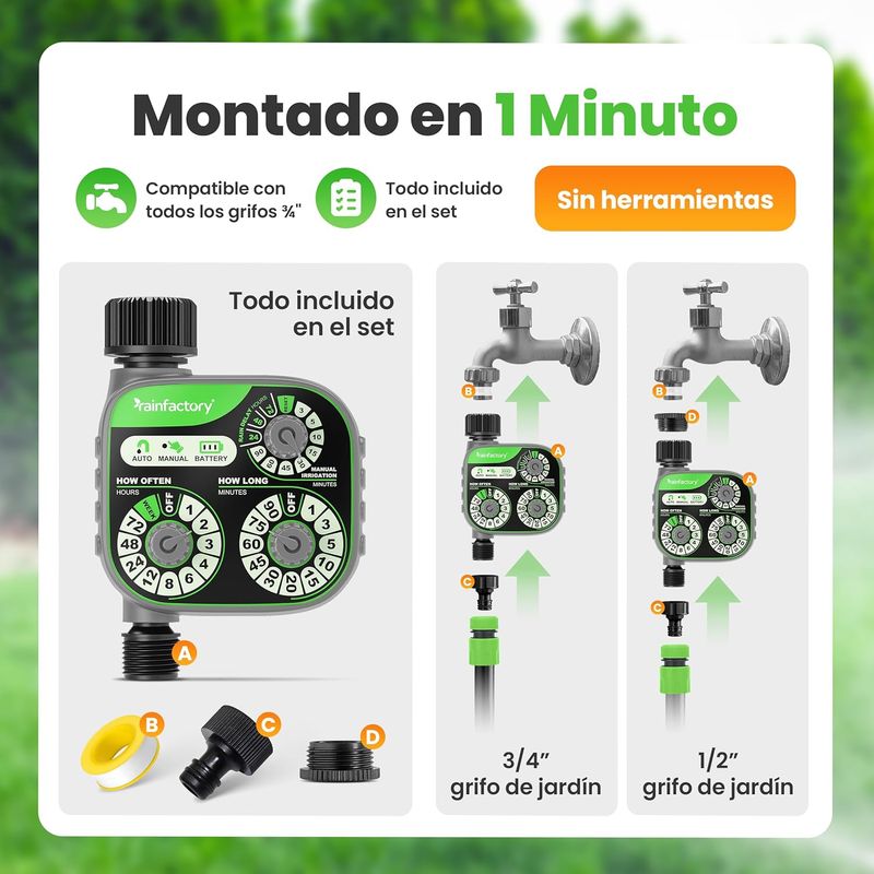 Programador de riego Rainfactory 3 mandos afbeelding 7