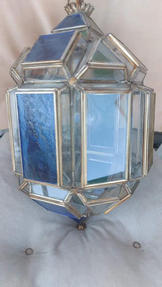 Lámpara colgante cristal y metal