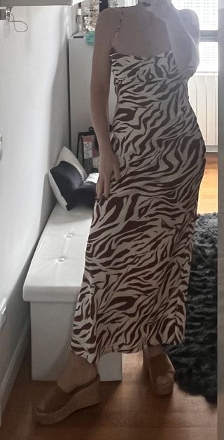 Vestido largo animal print M