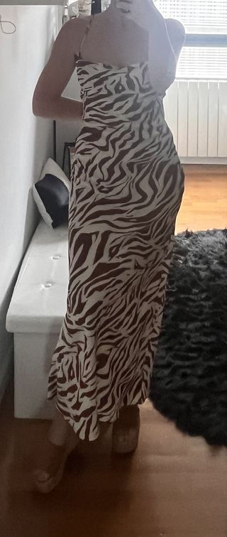 Vestido largo animal print M