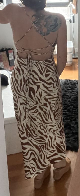 Vestido largo animal print M