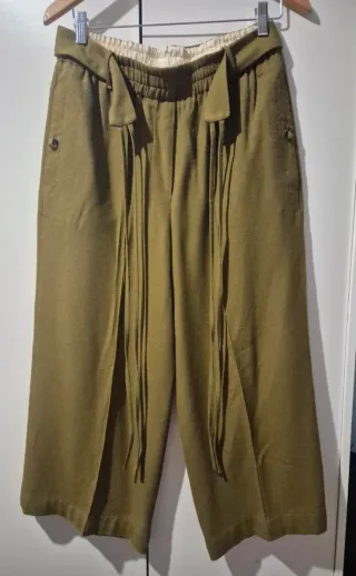 Pantalón culotte verde talle alto
