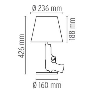 Lampada da tavolo Flos Gun Philippe Starck Argento