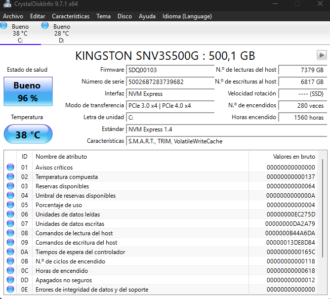 SSD Kingston 480GB SATA afbeelding 2