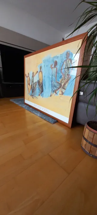 Cuadro Grande Auguste Rodin.el color es mostaza