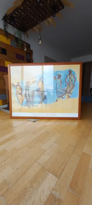 Cuadro Grande Auguste Rodin.el color es mostaza