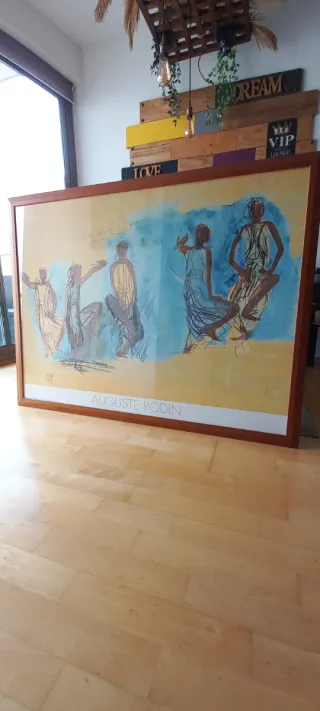 Cuadro Grande Auguste Rodin.el color es mostaza