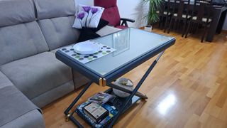Mesa de centro elevable cristal y metal