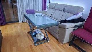 Mesa de centro elevable cristal y metal