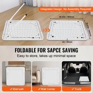 Mesa de Mahjong, Mesa Plegable para 4 Jugadores con Superficie Verde Resistente al Desgaste, Mesa Cuadrada Portátil con 4 Portavasos y 4 Bandejas para Fichas para Mahjong, Póker y Rompecabezas, 35...