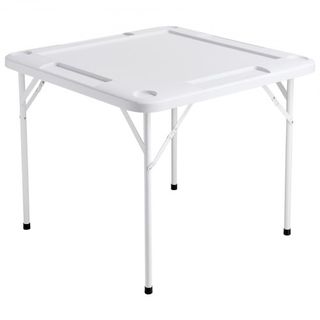 Mesa de Mahjong, Mesa Plegable para 4 Jugadores con Superficie Verde Resistente al Desgaste, Mesa Cuadrada Portátil con 4 Portavasos y 4 Bandejas para Fichas para Mahjong, Póker y Rompecabezas, 35...