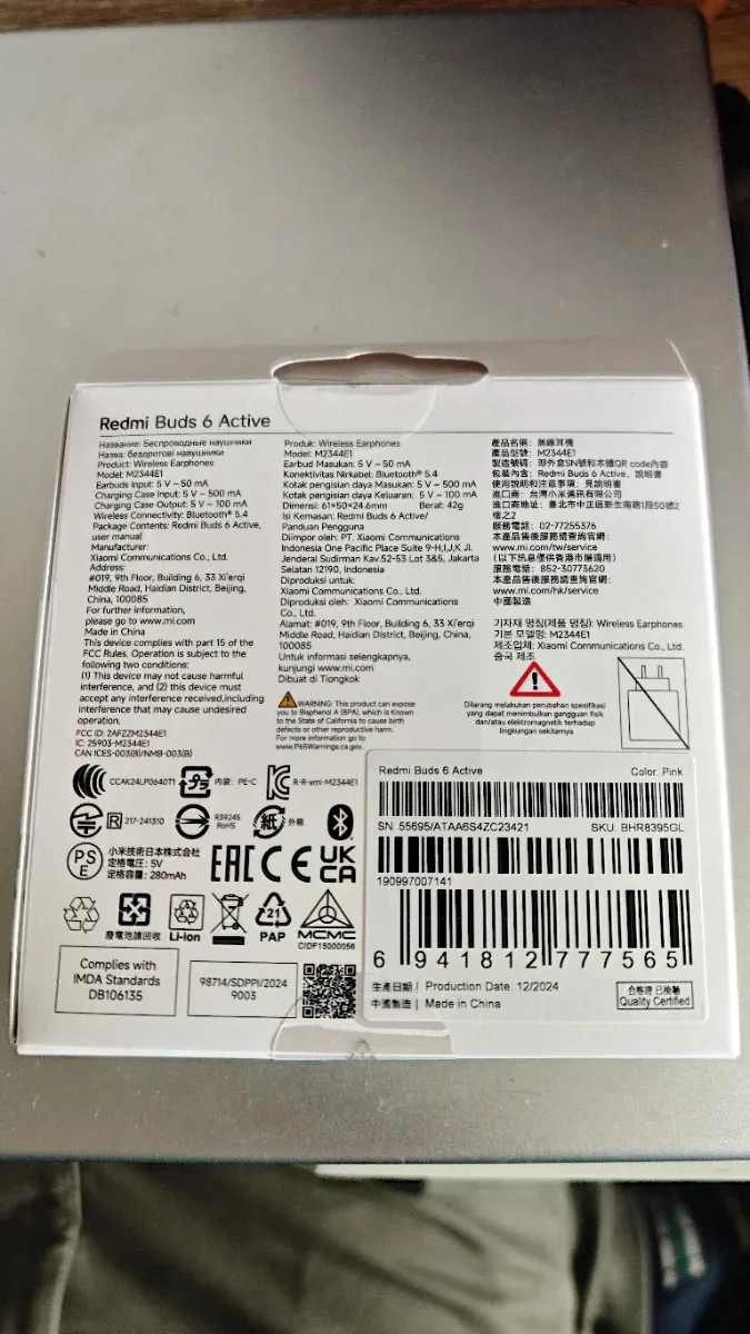 Xiaomi Redmi Buds 6 Active Rose Gold afbeelding 4