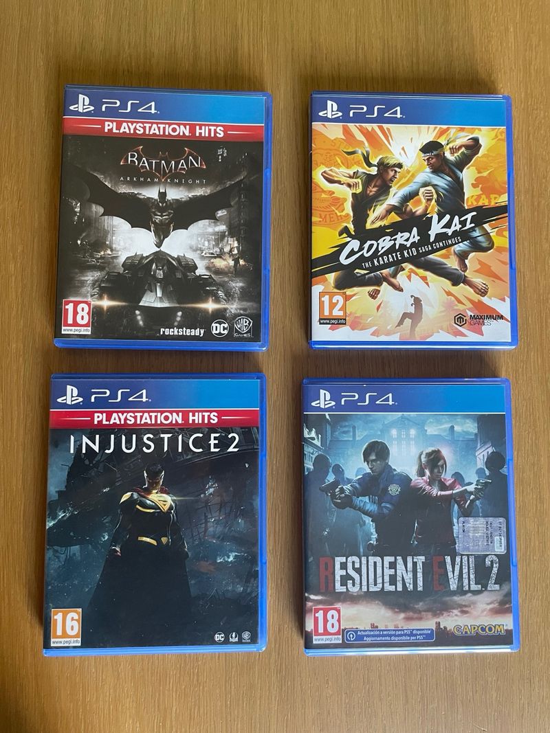 PS4 Juegos Batman, Cobra Kai, Injustice 2, Residen