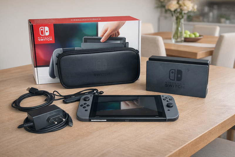 Nintendo Switch COMPLETA + Dock + Funda + Caja afbeelding 3