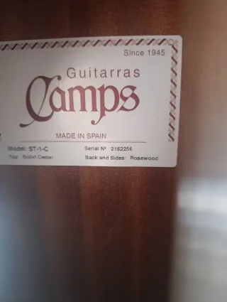 Camps ST-1-C Guitarra Clásica Tapa de Cedro Guita