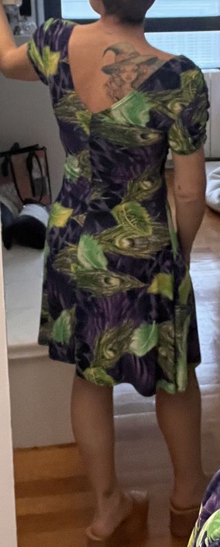 Vestido estampado pavo real talla M-L